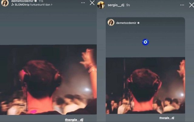 demet ozdemir ile dj sergio dan kafa karistiran paylasim